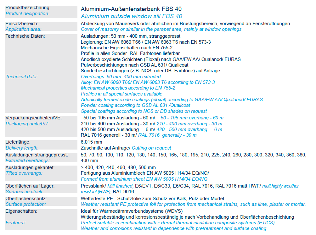 Aluminium Fensterbank anthrazit Ral 7016 auf Maß 3-4 Tage