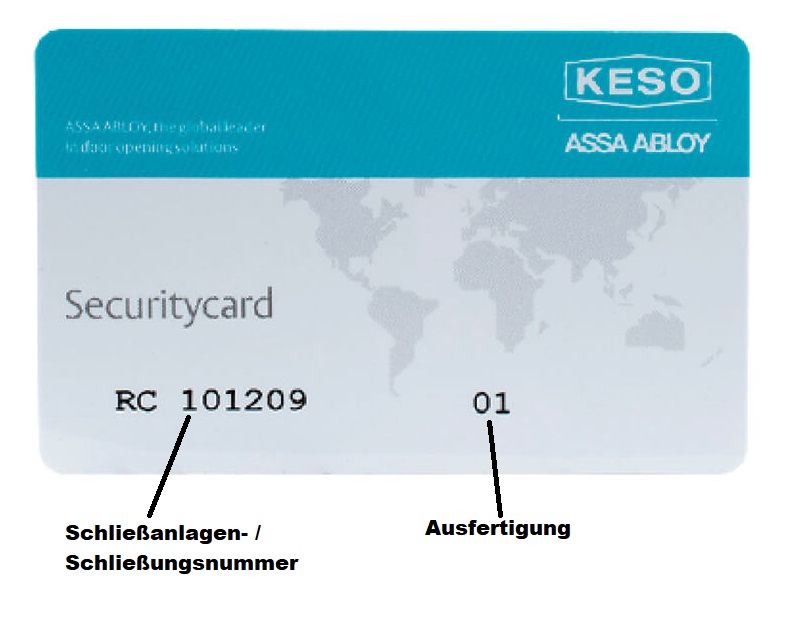 KESO Sicherungskarte auslesen