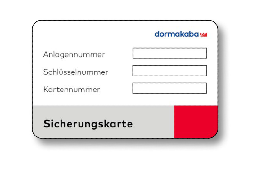 Dormakaba Sicherungskarte