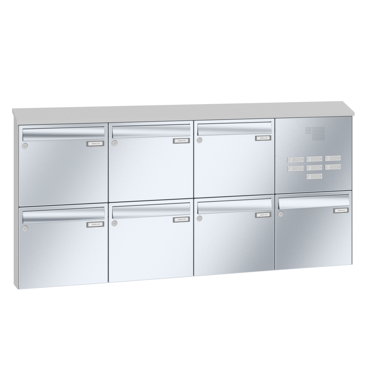 Briefkastenanlage Aufputz Edelstahl Sprech Klingel Lea 20 1-12 Fach