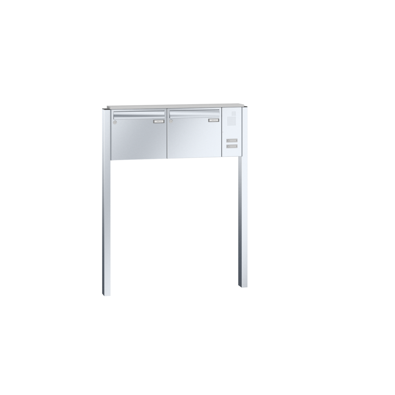 Briefkastenanlage freistehend Edelstahl Sprech Klingel Lea 3