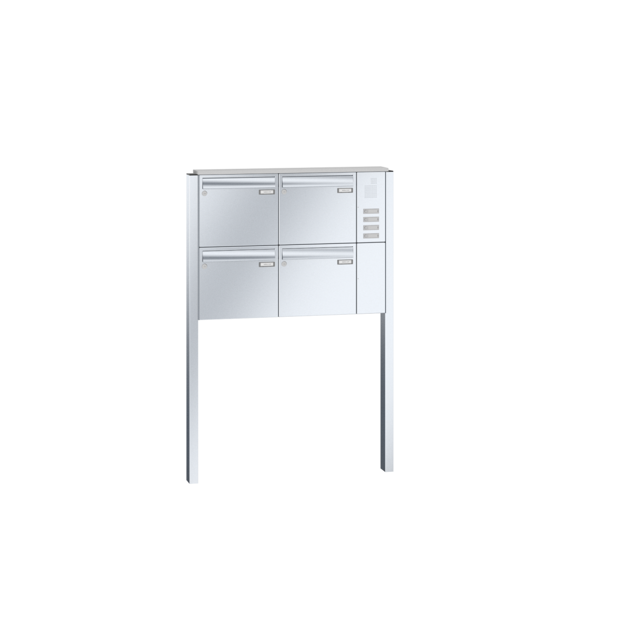 Briefkastenanlage freistehend Edelstahl Sprech Klingel Lea 3