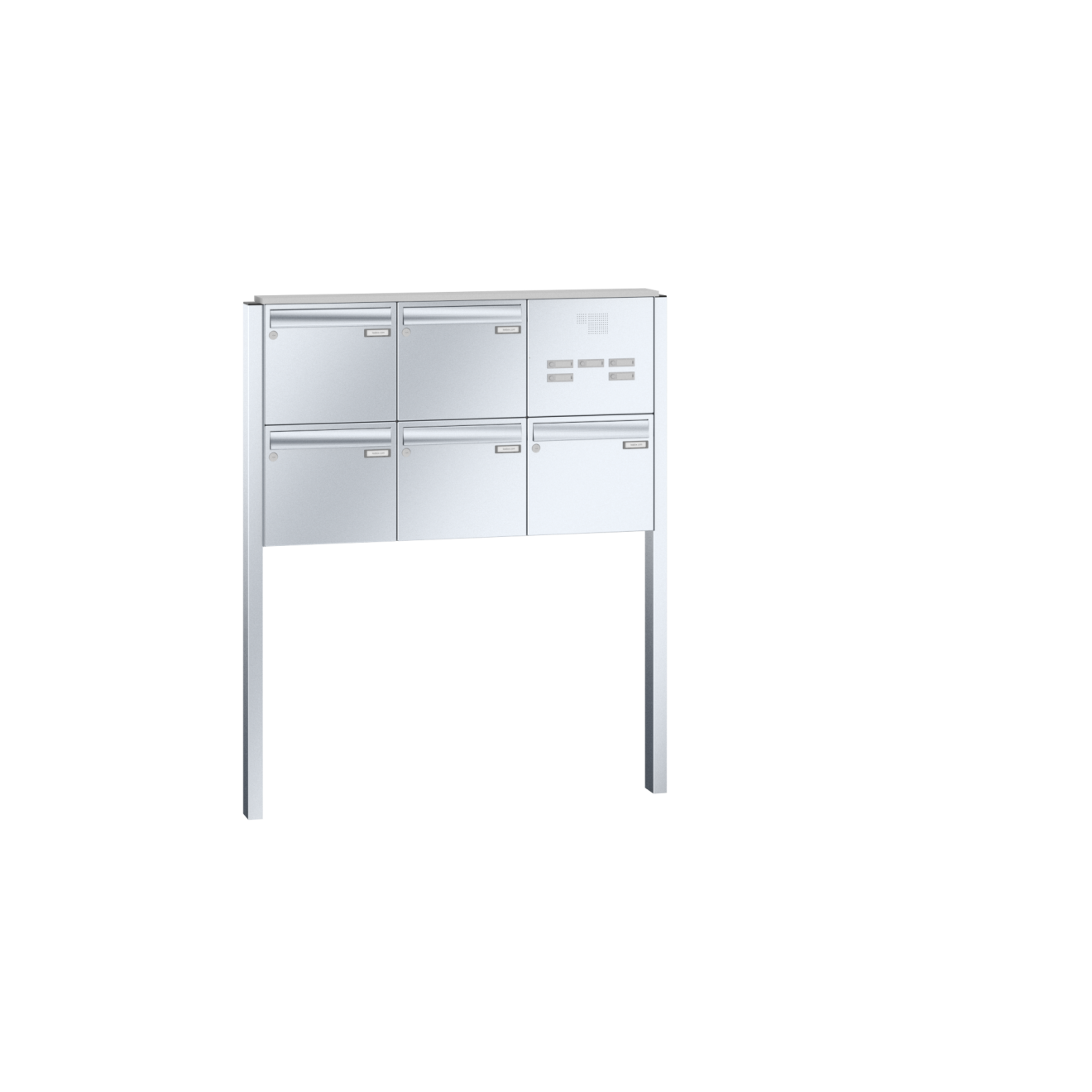 Briefkastenanlage freistehend Edelstahl Sprech Klingel Lea 3