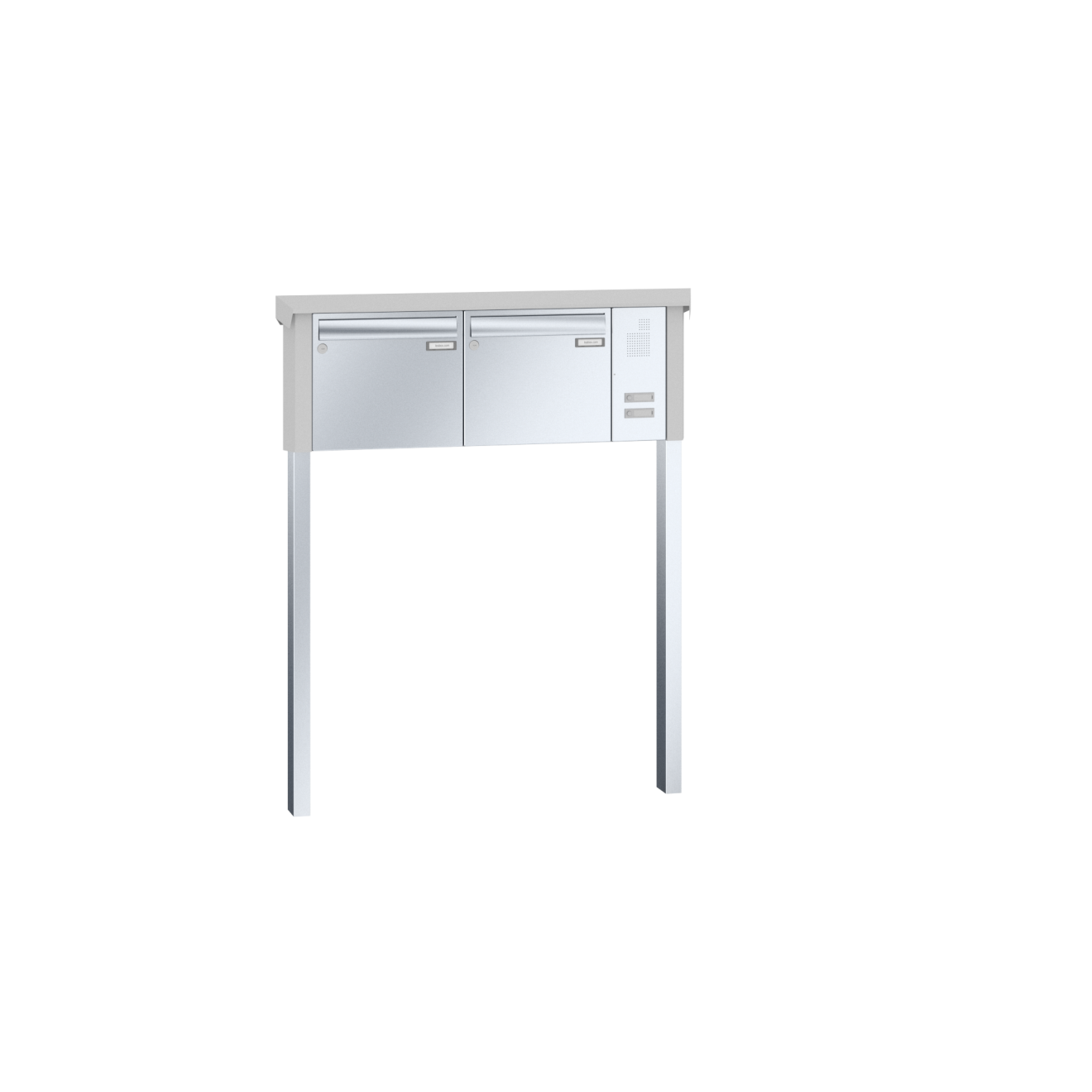 Briefkastenanlage freistehend Edelstahl Sprech Klingel Lea 2