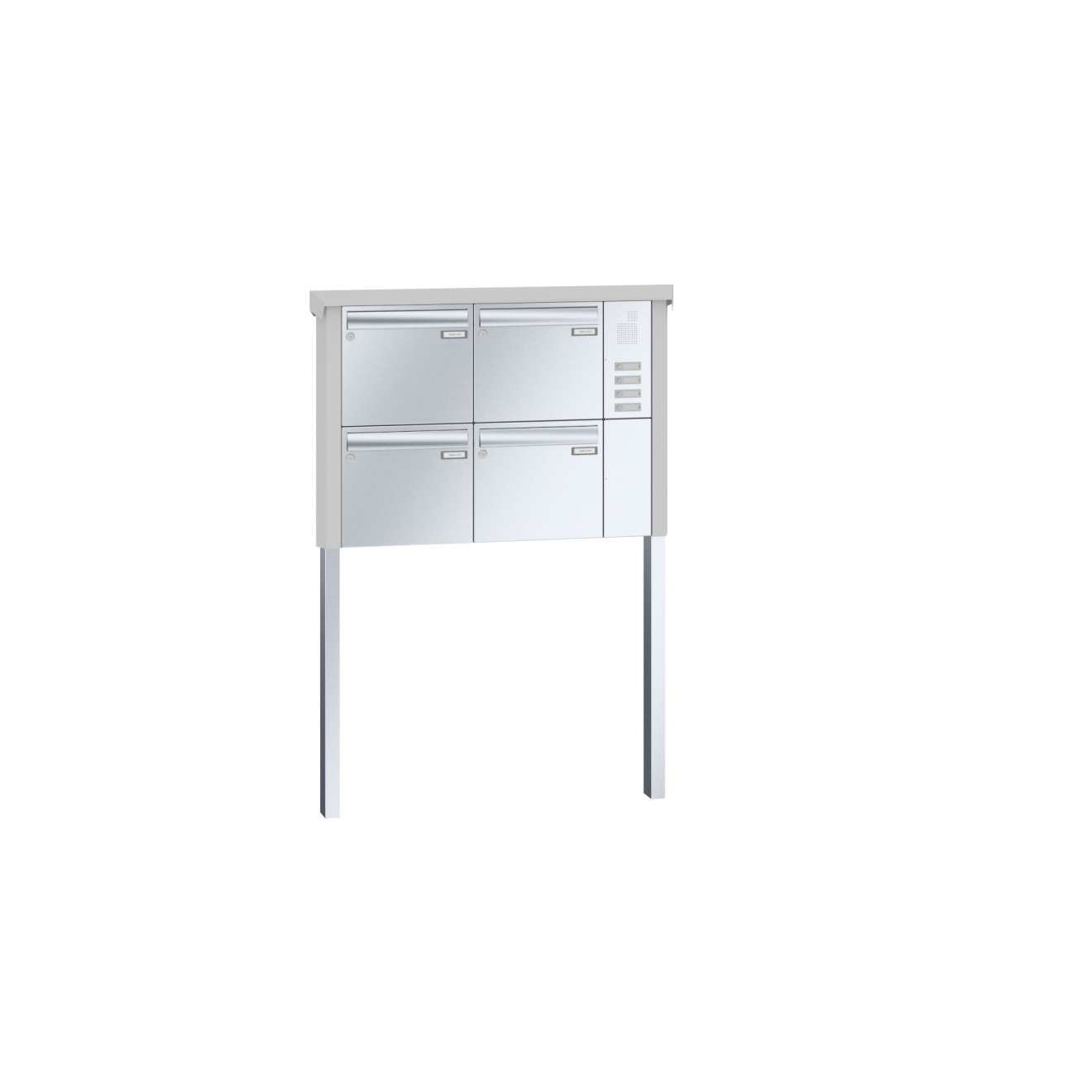 Briefkastenanlage freistehend Edelstahl Sprech Klingel Lea 2