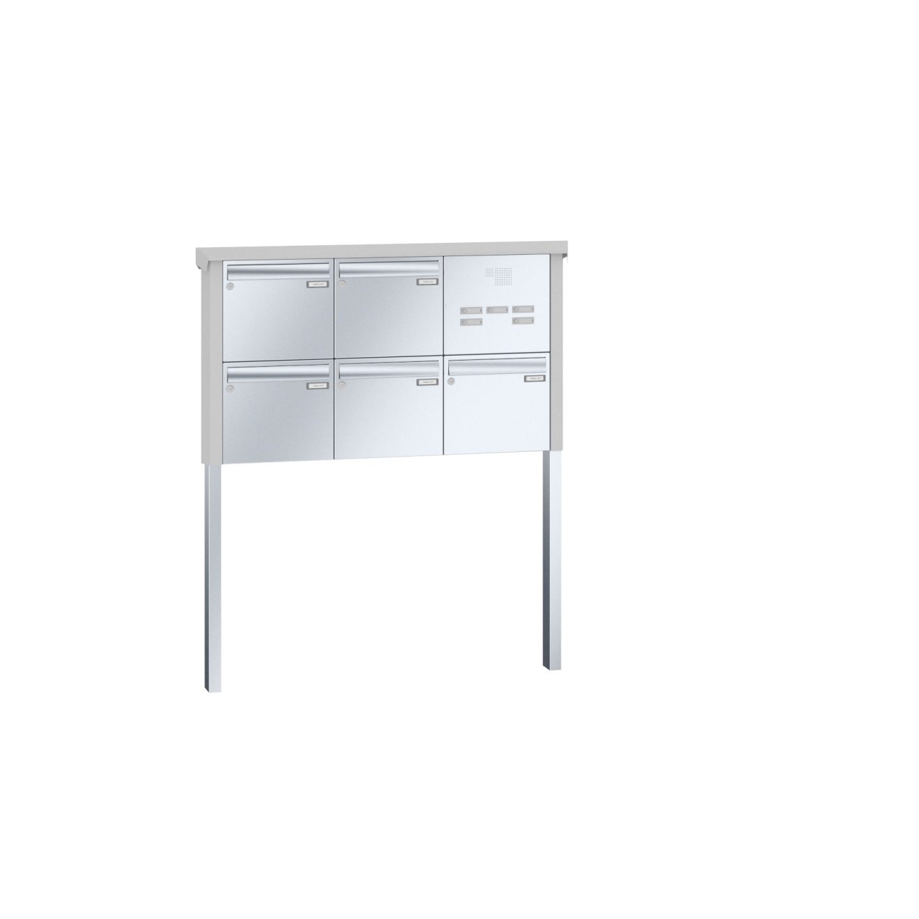 Briefkastenanlage freistehend Edelstahl Sprech Klingel Lea 2