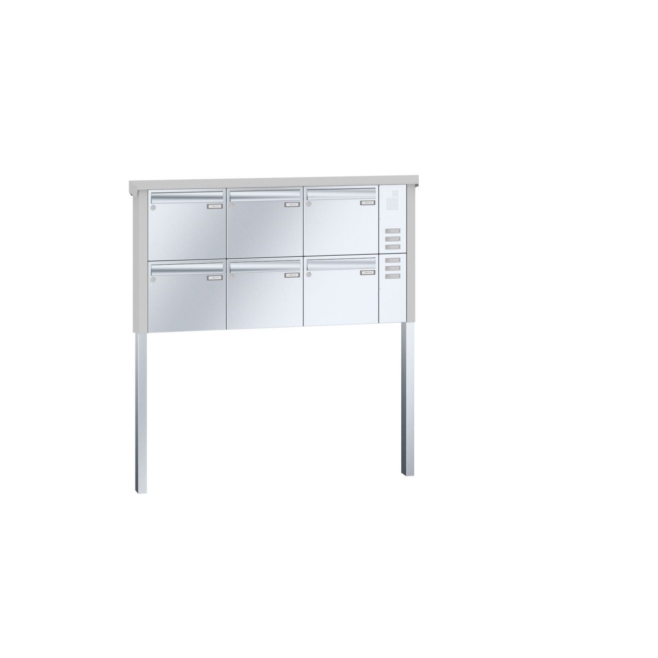 Briefkastenanlage freistehend Edelstahl Sprech Klingel Lea 2