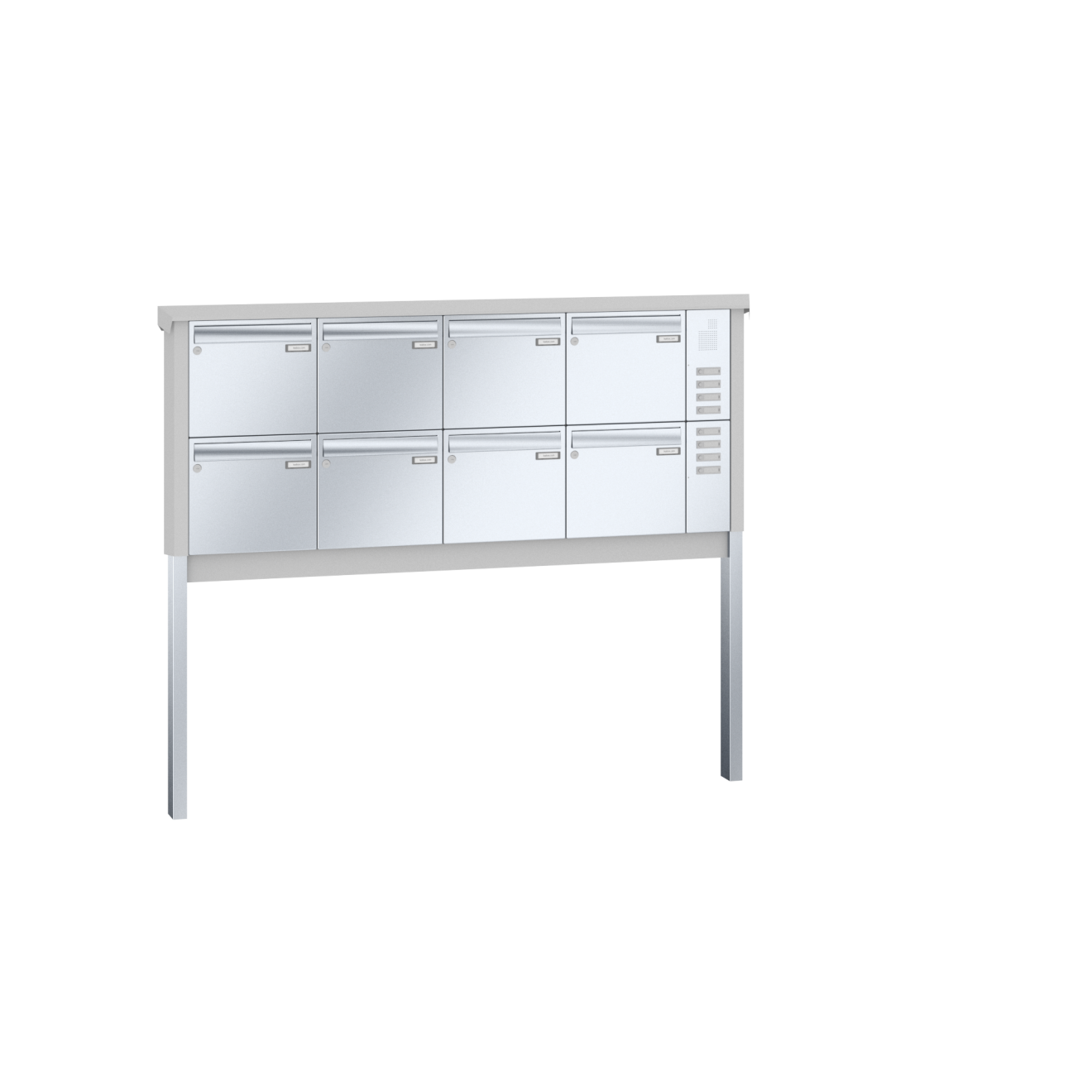 Briefkastenanlage freistehend Edelstahl Sprech Klingel Lea 2