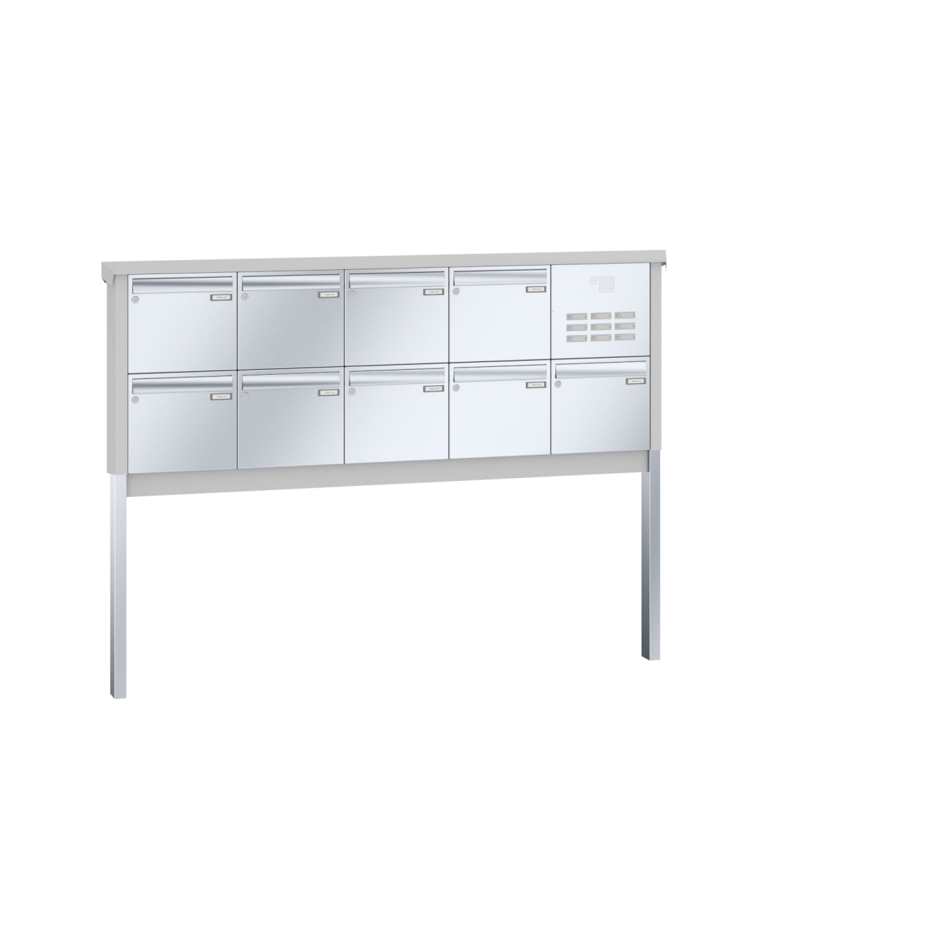 Briefkastenanlage freistehend Edelstahl Sprech Klingel Lea 2