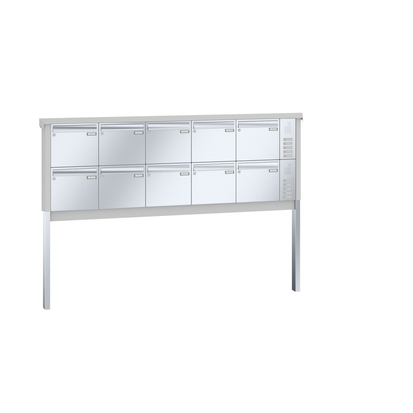 Briefkastenanlage freistehend Edelstahl Sprech Klingel Lea 2