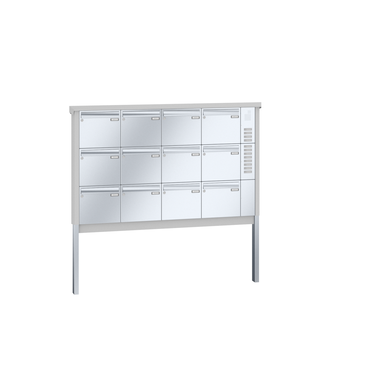 Briefkastenanlage freistehend Edelstahl Sprech Klingel Lea 2