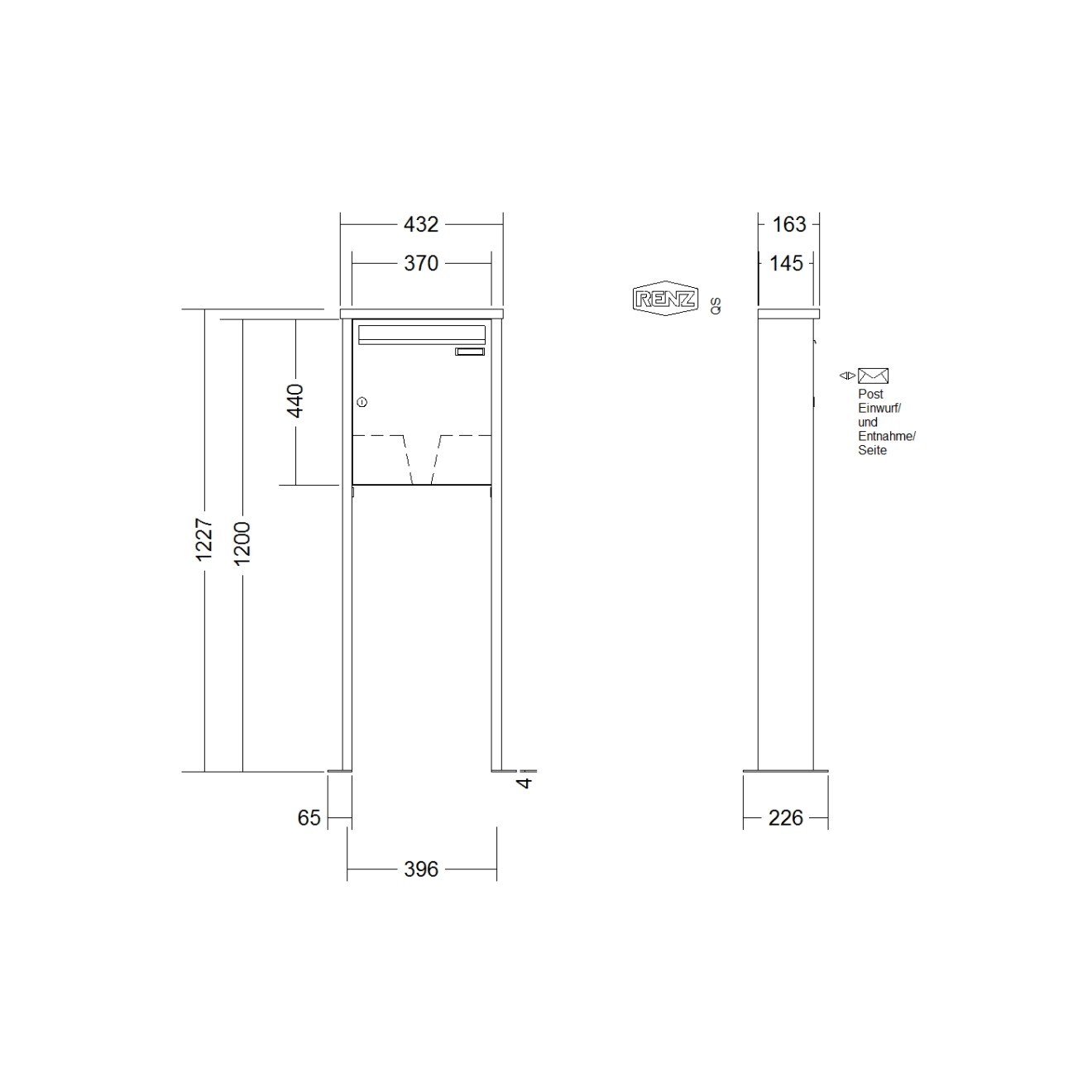 Briefkastenanlage freistehend Renz Tetro 1-6 fach