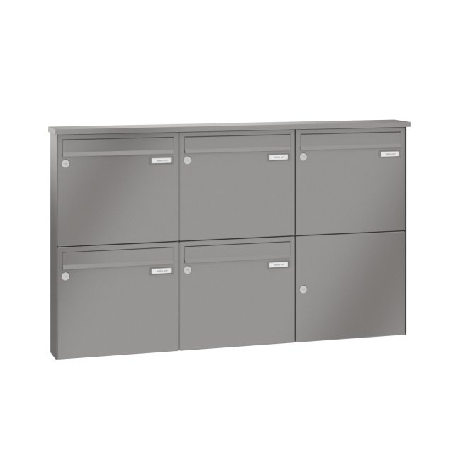 Briefkastenanlage Aufputz Lea 3 1-12 Fach, Teilnehmer: 5 Teilnehmer, Anlagenfarbe: Standard Farben