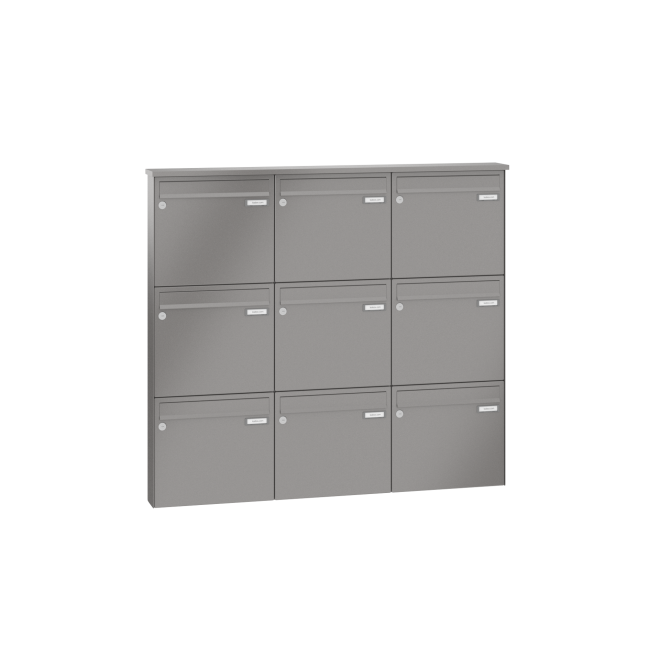 Briefkastenanlage Aufputz Lea 3 1-12 Fach, Teilnehmer: 9 Teilnehmer, Anlagenfarbe: Standard Farben