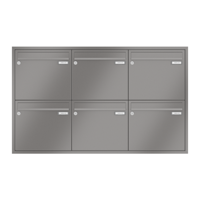 Briefkastenanlage Unterputz 1-12 Fach, Teilnehmer: 6 Teilnehmer, Anlagenfarbe: Standard Farben