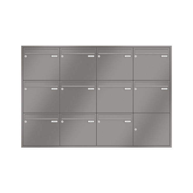 Briefkastenanlage Unterputz 1-12 Fach, Teilnehmer: 11 Teilnehmer, Anlagenfarbe: Standard Farben