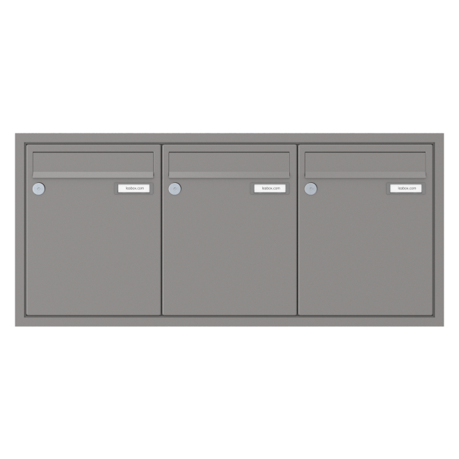 Briefkasten Unterputz 1-12 Fach, Teilnehmer: 3 Teilnehmer, Anlagenfarbe: Standard Farben
