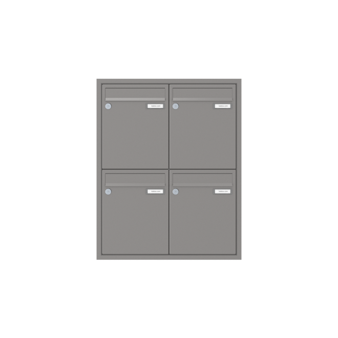 Briefkasten Unterputz 1-12 Fach, Teilnehmer: 4 Teilnehmer, Anlagenfarbe: Standard Farben