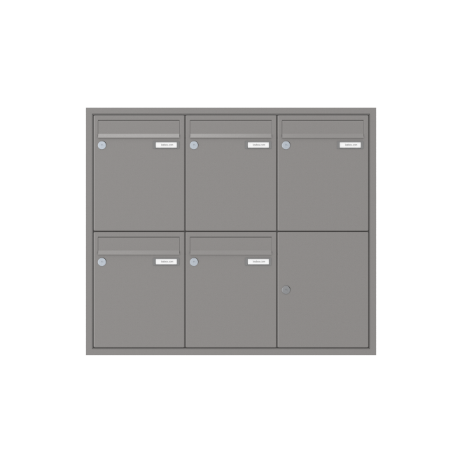 Briefkasten Unterputz 1-12 Fach, Teilnehmer: 5 Teilnehmer, Anlagenfarbe: Standard Farben