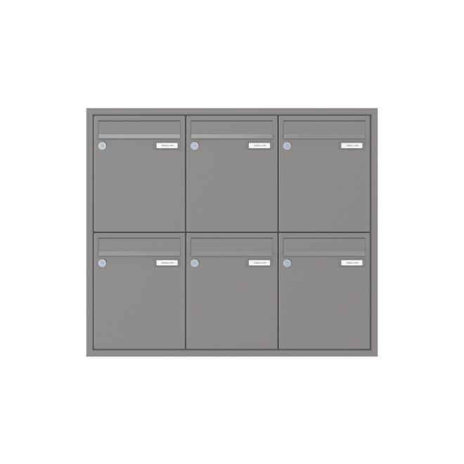 Briefkasten Unterputz 1-12 Fach, Teilnehmer: 6 Teilnehmer, Anlagenfarbe: Standard Farben