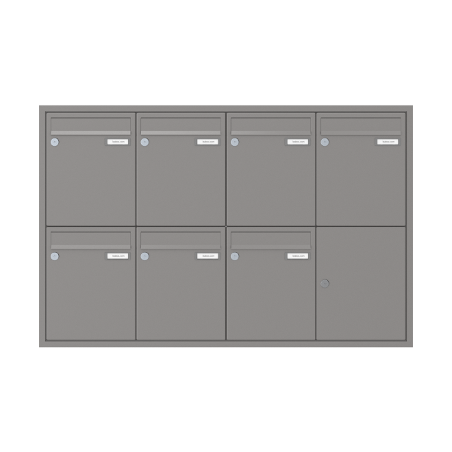 Briefkasten Unterputz 1-12 Fach, Teilnehmer: 7 Teilnehmer, Anlagenfarbe: Standard Farben