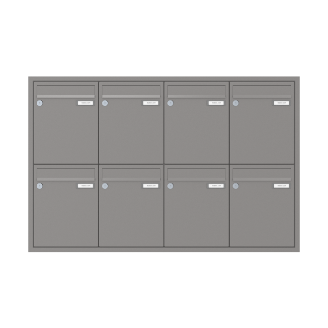Briefkasten Unterputz 1-12 Fach, Teilnehmer: 8 Teilnehmer, Anlagenfarbe: Standard Farben