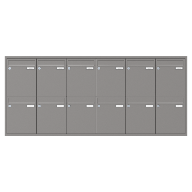 Briefkasten Unterputz 1-12 Fach, Teilnehmer: 12 Teilnehmer, Anlagenfarbe: Standard Farben