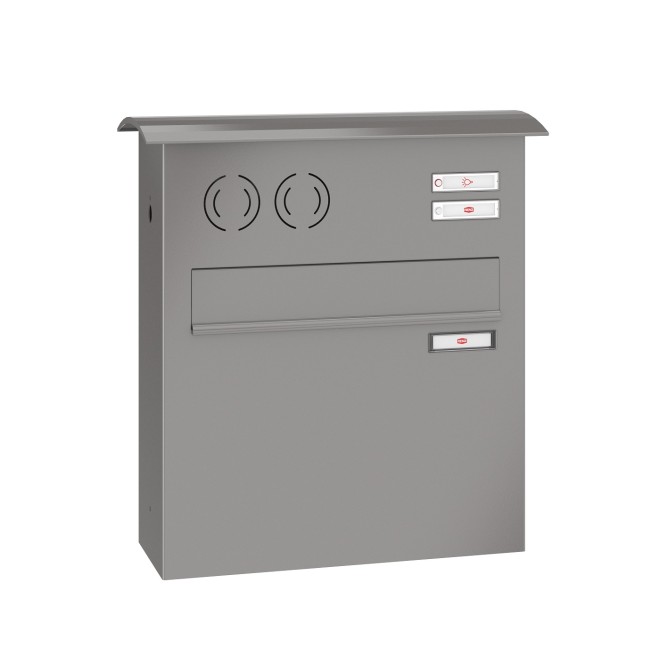 Zaunbriefkasten Convex Klingel Sprechsieb 17-0-17059, Kastengröße: 396 x 440 x 147mm ( 19 Liter ), Anlagenfarbe: Standard Farben