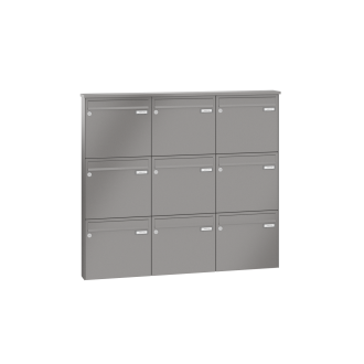 Briefkastenanlage Aufputz Lea 3 1-12 Fach, Teilnehmer: 9 Teilnehmer, Anlagenfarbe: Standard Farben