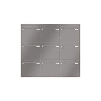 Briefkastenanlage Unterputz 1-12 Fach, Teilnehmer: 9 Teilnehmer, Anlagenfarbe: Standard Farben