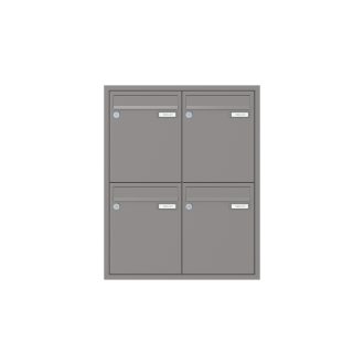 Briefkasten Unterputz 1-12 Fach, Teilnehmer: 4 Teilnehmer, Anlagenfarbe: Standard Farben