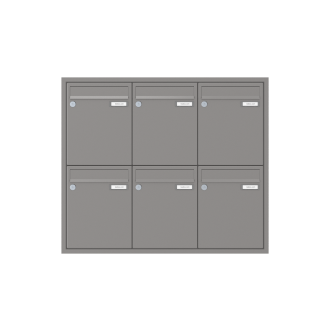 Briefkasten Unterputz 1-12 Fach, Teilnehmer: 6 Teilnehmer, Anlagenfarbe: Standard Farben