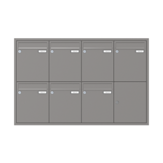 Briefkasten Unterputz 1-12 Fach, Teilnehmer: 7 Teilnehmer, Anlagenfarbe: Standard Farben