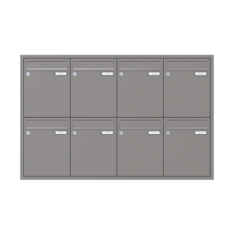 Briefkasten Unterputz 1-12 Fach, Teilnehmer: 8 Teilnehmer, Anlagenfarbe: Standard Farben