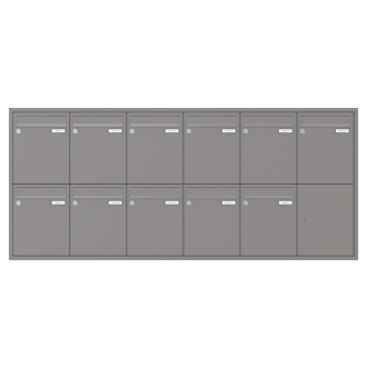 Briefkasten Unterputz 1-12 Fach, Teilnehmer: 11 Teilnehmer, Anlagenfarbe: Standard Farben