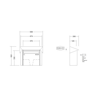 Briefkastenanlage Aufputz Renz Prisma 1-6 fach, Sprech - Klingel: ohne Sprech - Klingel, Kastengröße: 370 x 330 x 145mm ( 17 Liter ), Teilnehmer: 1 Teilnehmer, Anlagenfarbe: Standard Farben
