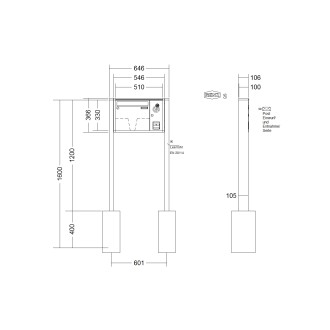 Briefkastenanlage freistehend Renz Quadra 1-6 fach, Sprech - Klingel: mit Sprech Klingel, Montageart: zum Einbetonieren, Kastengröße: 370 x 330 x 100mm ( 12 Liter ), Teilnehmer: 1 Teilnehmer, Anlagenfarbe: Standard Farben