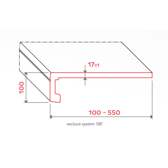 Werzalit Exclusiv, Ausführung: Exclusiv-Blende 100mm