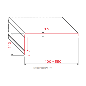 Werzalit Exclusiv, Ausführung: Exclusiv-Blende 140mm