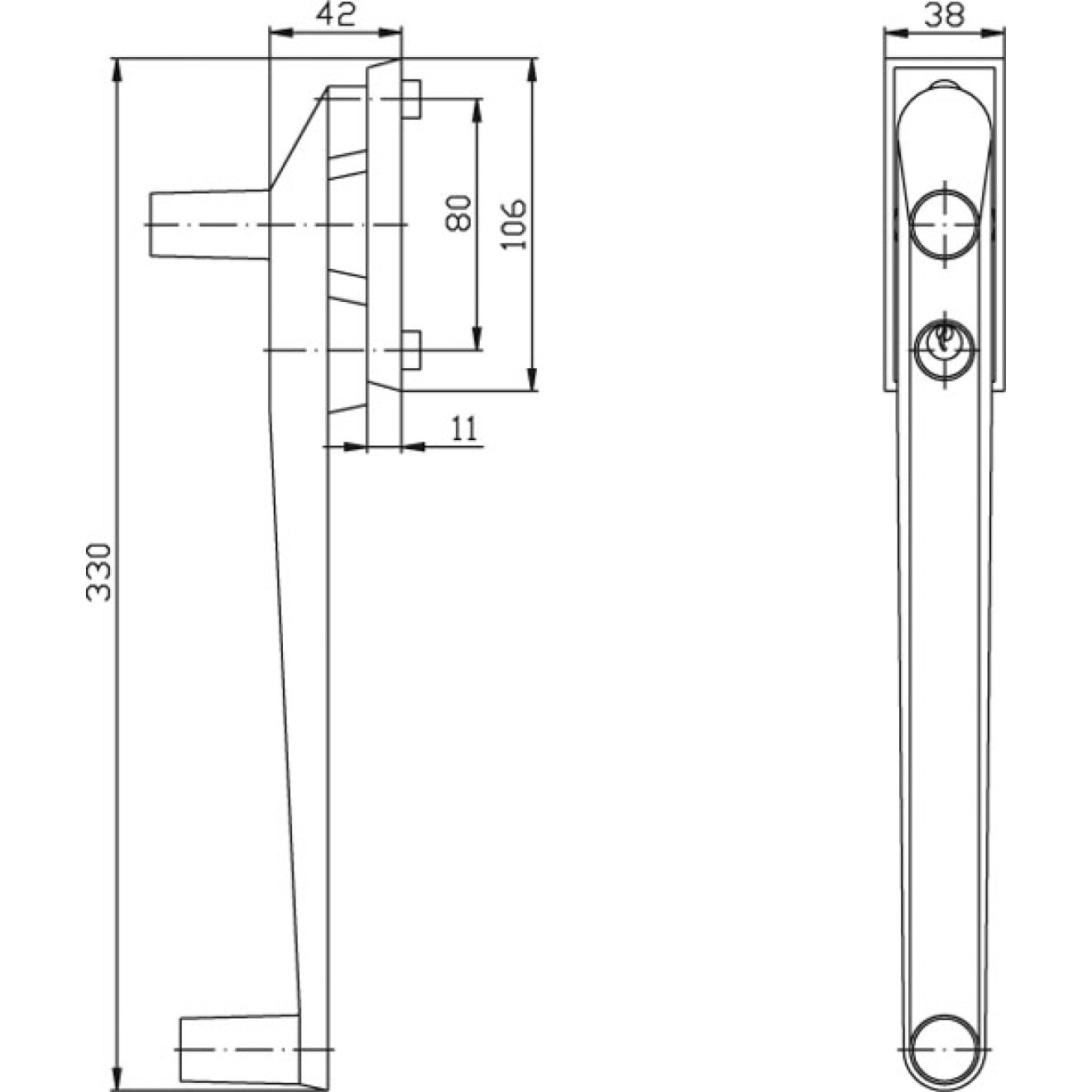 Hebeschiebetürgriff 9M14 Hebeschiebetürgriff 9M14