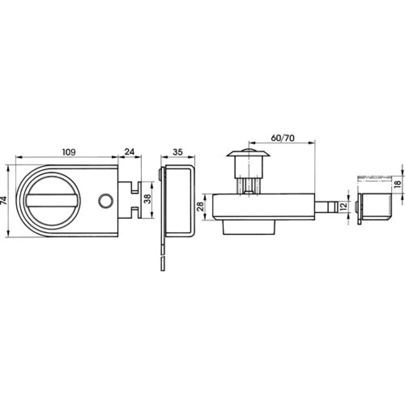 Kastenschloss 132 - Maße