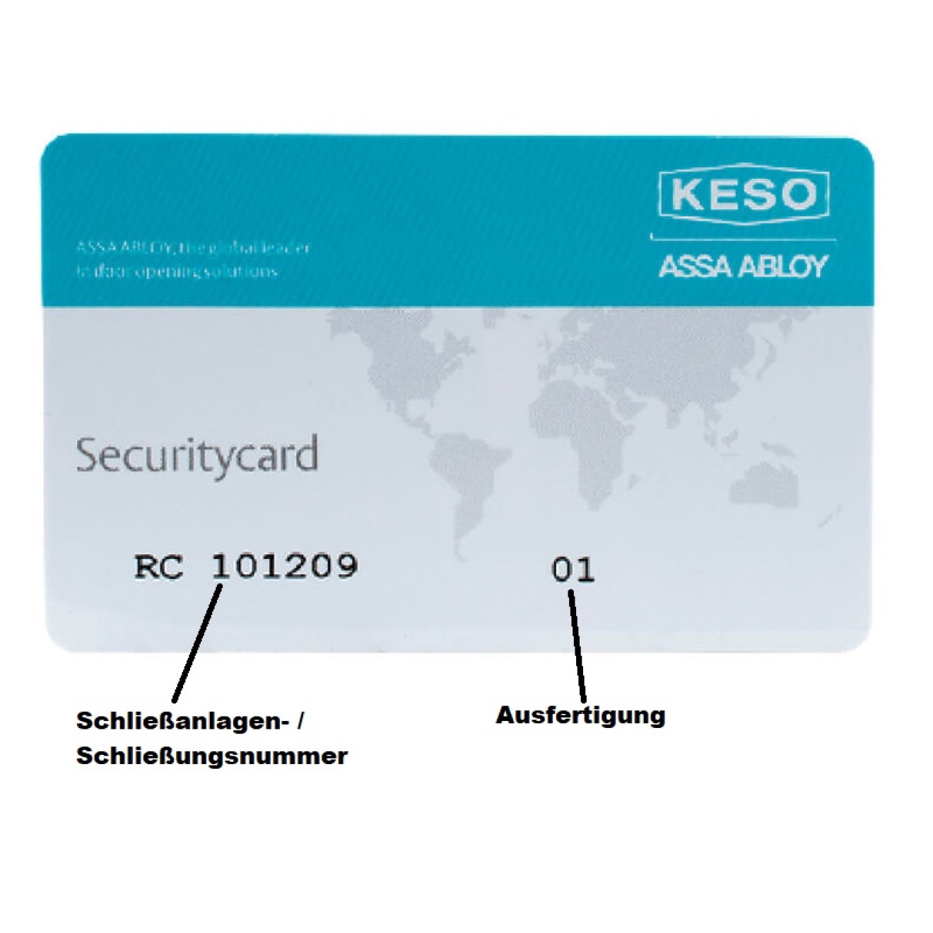 KESO Sicherungskarte