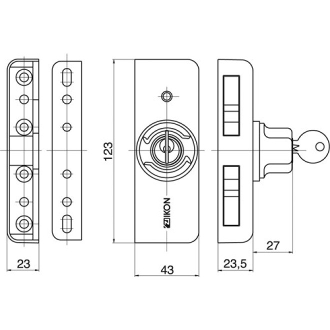 Fenstersicherung Kralltec abschließbar - Maße