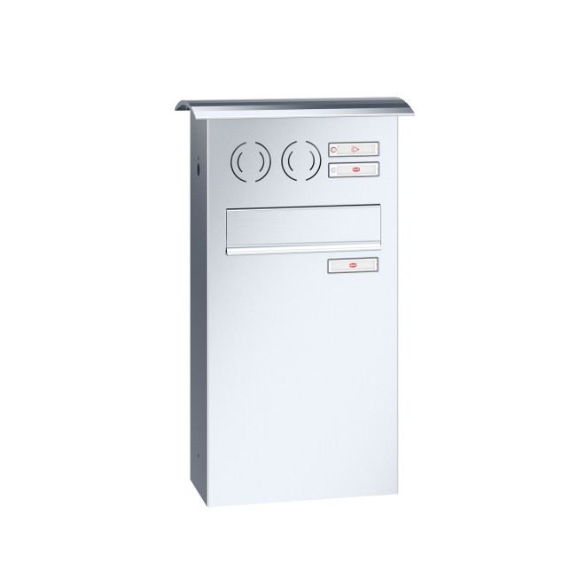 Zaunbriefkasten Convex Edelstahl Klingel Sprechsieb 17-0-17056