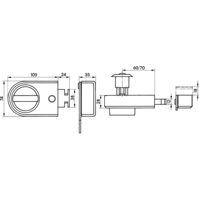 Kastenschloss 132 - Maße