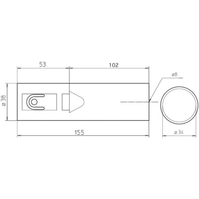 Schlüsseltresorrohr 8074 - Maße