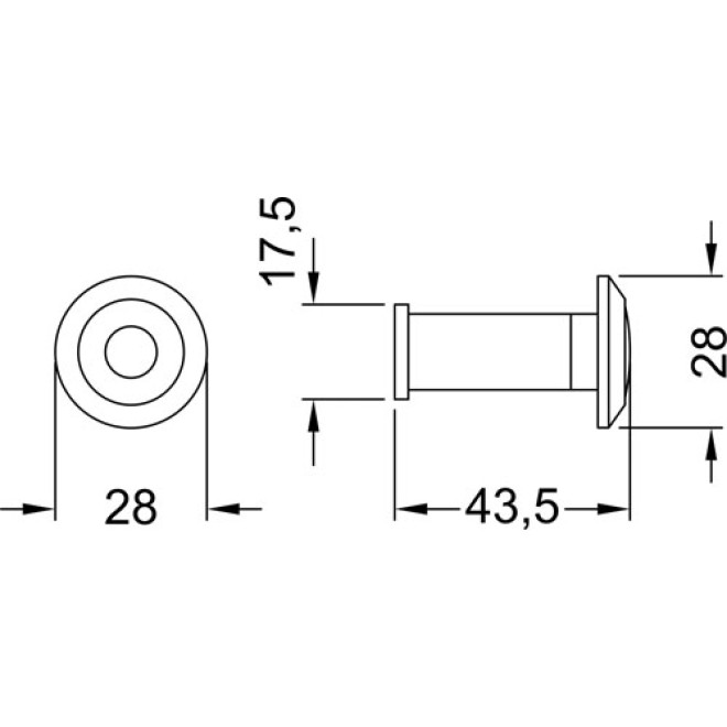 Türspion 201 - Maße