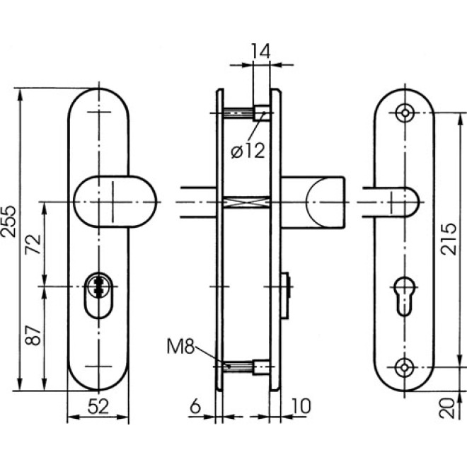 Schutzbeschlag IKON S408 - Maße
