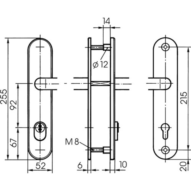 Schutzbeschlag IKON S413 - Maße