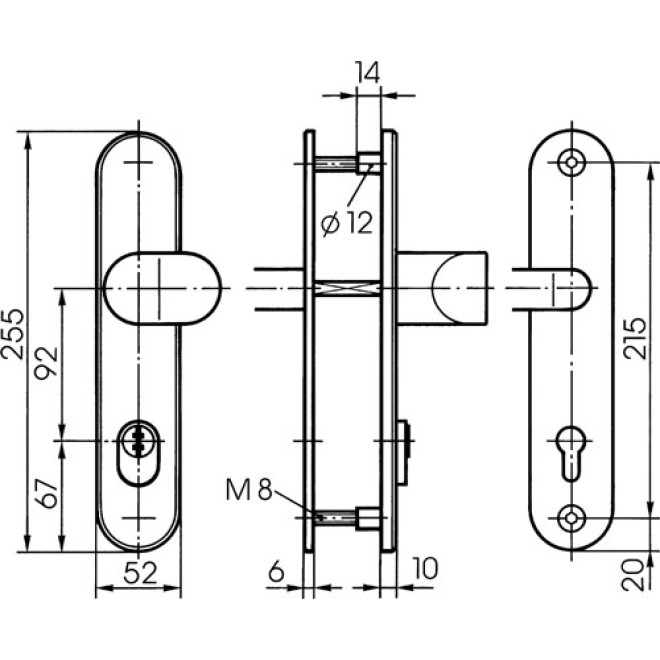 Schutzbeschlag IKON S418 - Maße